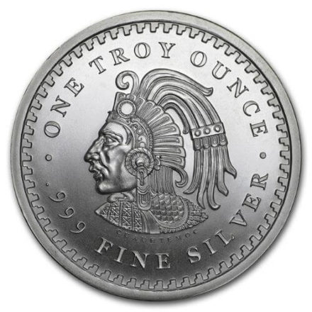 Aztec Calendar 1 oz Silver Round Reverse