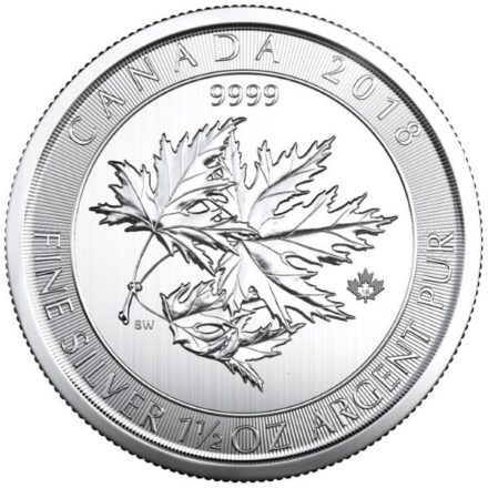 1.5 oz Canadian Silver SuperLeaf Coin Obverse