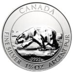 1.5 oz Canadian Silver Polar Bear Coin Obverse