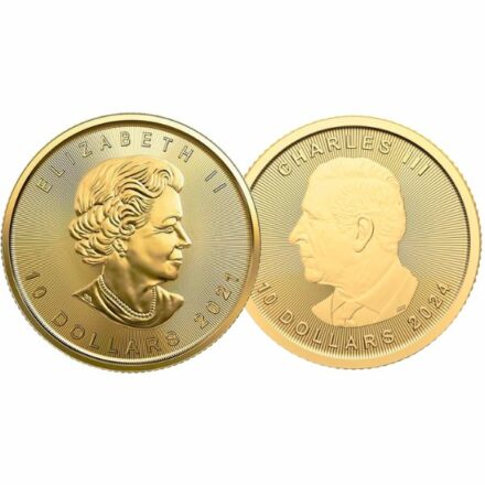 1/4 oz Canadian Gold Maple Leaf Coin (BU) Effigy