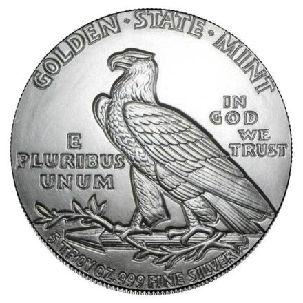 Incuse Indian 5 oz Silver Round