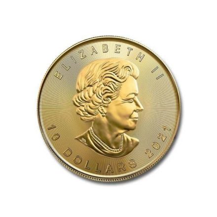 2021 1/4 oz Canadian Gold Maple Leaf Coin Effigy