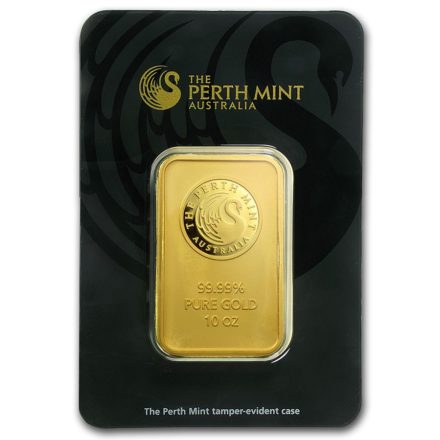 Perth Mint 10 oz Gold Bar Front