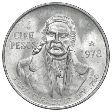 1977-1979 Mexico 100 Peso Silver Coin