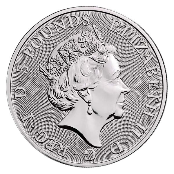 Coin .9999 Fine BU 2019 Great Britain 2 oz Silver Queen's Beasts Yale 