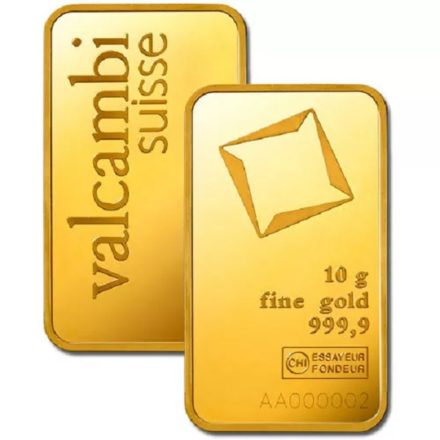 Valcambi 10 gram Gold Bar (New in Assay)