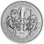 2020 2 oz Canadian Kraken Silver Coin Reverse