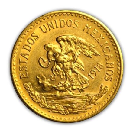 Mexican 20 Peso Gold Coin Reverse