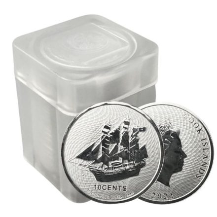 2021 Cook Islands 110 oz Silver HMS Bounty Coin Tube