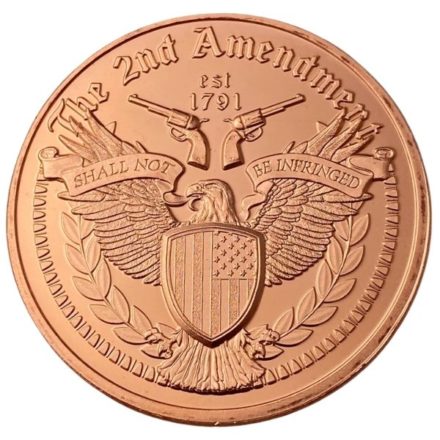 Heraldic Eagle 2nd Amendment 1 oz Copper Round