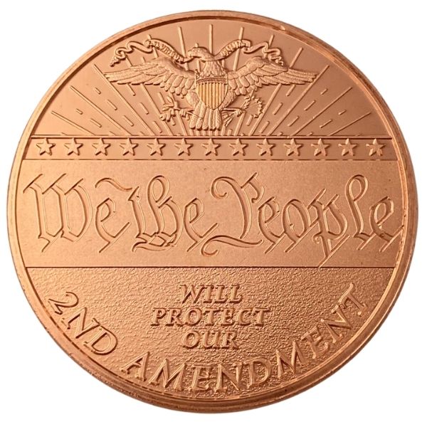 Second Amendment Liberty Gun Dollars 1 oz .999 Pure Copper BU Round s 