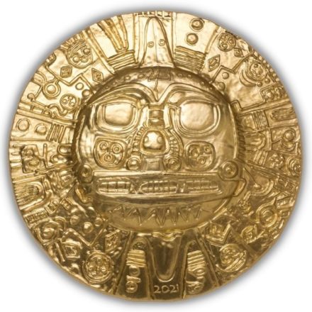 2021 Palau 1 oz Silver Inca Sun God Gold Gilt Coin