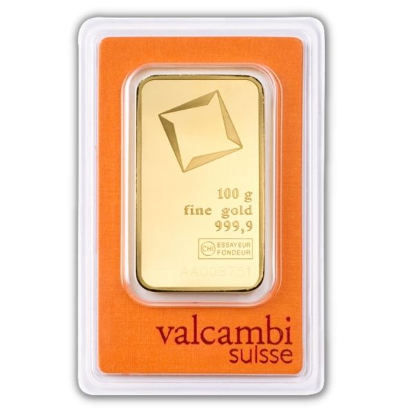 Valcambi 100 gram Gold Bar