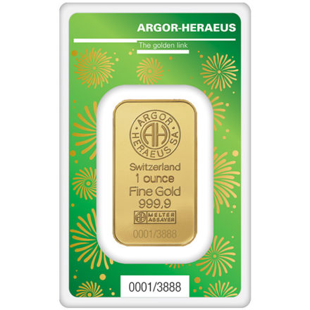 Argor-Heraeus 2022 Year of the Tiger 1 oz Gold Bar Front