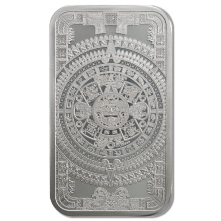 Aztec Calendar 5 oz Silver Bar