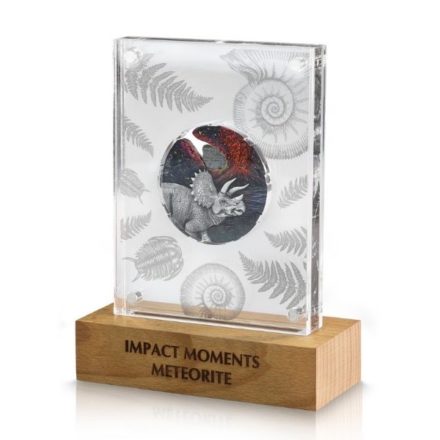 2021 Niue Impact Moments - Meteorite 2 oz Silver Display Angle