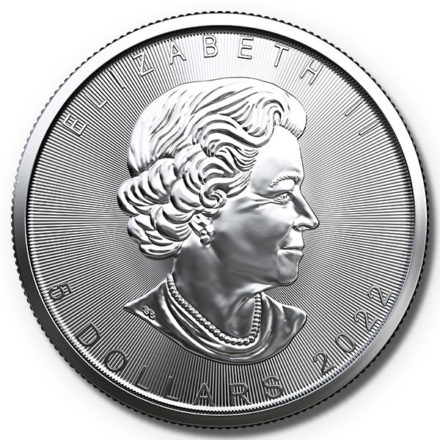 2022 1 oz Canadian Silver Maple Leaf Coin Effigy