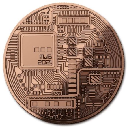 Bitcoin 1 oz Copper Round Reverse