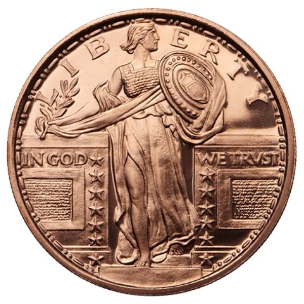 Details about   1oz Standing Freedom .999 Copper 2020 Silver Shield Spear of Truth 