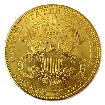 $20 Liberty Double Eagle Gold Coin AU Reverse