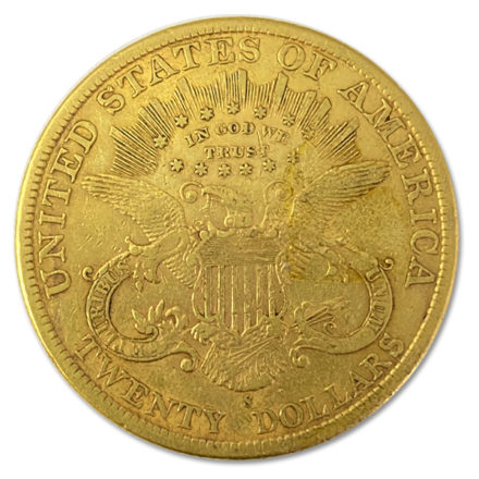 $20 Liberty Double Eagle Gold Coin Cull Reverse