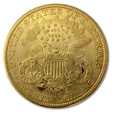 $20 Liberty Double Eagle Gold Coin VF Reverse