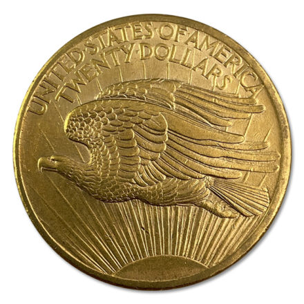 $20 Saint Gaudens Double Eagle Gold Coin Cull Reverse