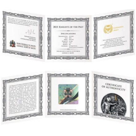 2021 2 oz Germania Knights of Malta HR Silver Coin Certificate