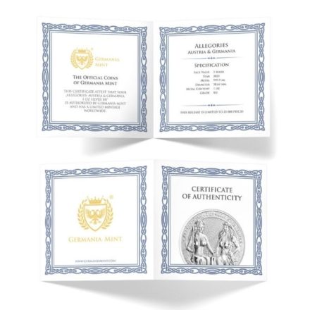 2021 Germania Mint Allegories 1 oz Silver Round Certificate of Authenticity