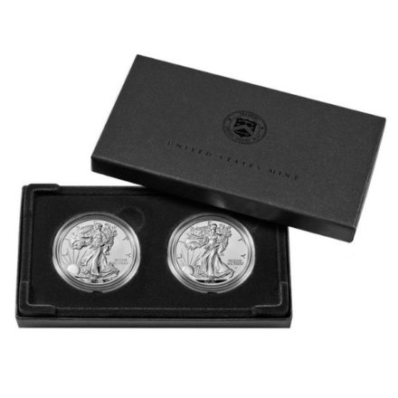 2021 Reverse Proof Silver Eagle - 2 Coin Set Designer Edition Box