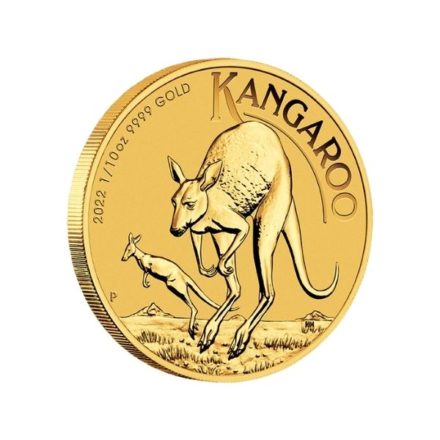2022 1/10 oz Australian Gold Kangaroo Coin Tilt