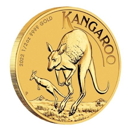 2022 1/2 oz Australian Gold Kangaroo Coin Tilt