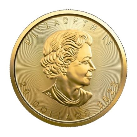 2022 1/2 oz Canadian Gold Maple Leaf Coin Effigy