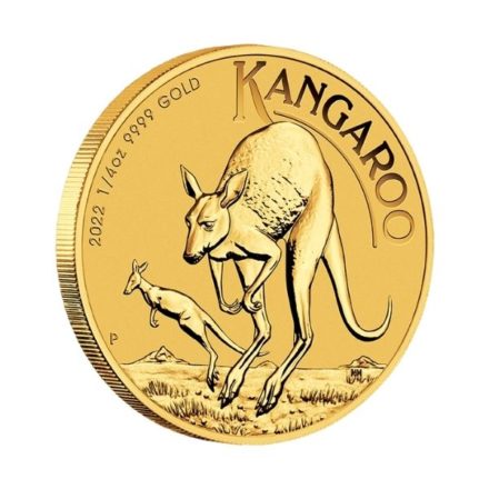 2022 1/4 oz Australian Gold Kangaroo Coin Tilt