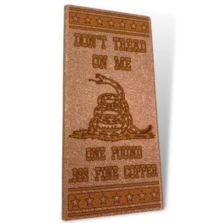Don't Tread On Me 1 Pound Copper Bar Angle