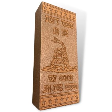 Don't Tread On Me 10 Pound Copper Bar Angle