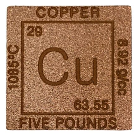 Element 5 Pound Copper Cube Face