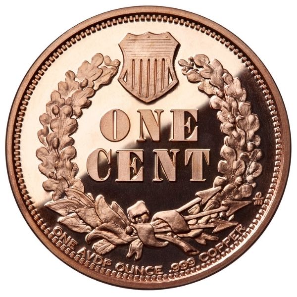1877 INDIAN HEAD CENT Obverse  #5 1 oz Copper Round 