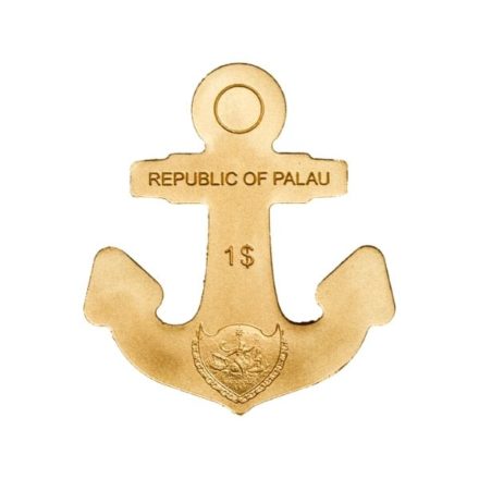 Palau 1/2 gram Gold Anchor Reverse