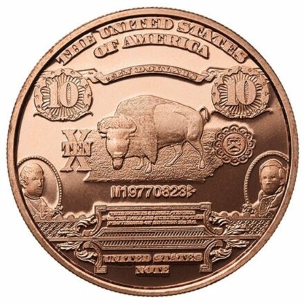 $10 Banknote 1 oz Copper Round
