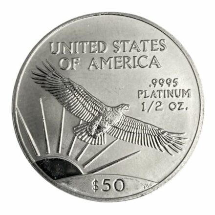 1/2 oz American Platinum Eagle Coin Reverse