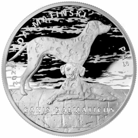 2021 Croatia 1 oz Silver Dalmatian Dog Coin Reverse