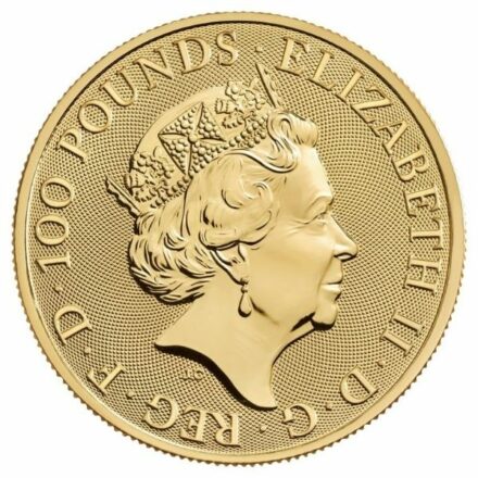2022 1 oz Tudor Beasts Lion of England Gold Coin Effigy