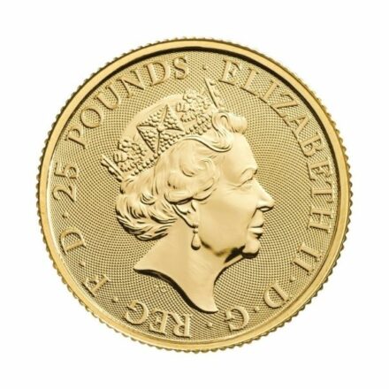 2022 1/4 oz Tudor Beasts Lion of England Gold Coin Effigy
