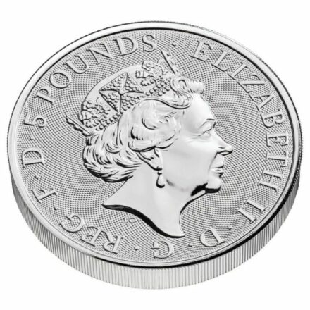 2022 2 oz Tudor Beasts Lion of England Silver Coin Effigy