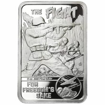 Americans Always Fight for Liberty 2 oz Silver Bar Reverse