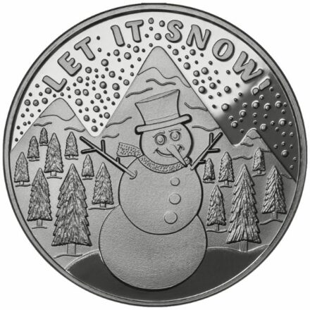 Let It Snow Snowman 1 oz Proof Silver Round