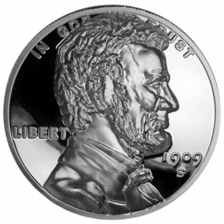 Lincoln Penny 1 oz Domed Proof Silver Round effigy