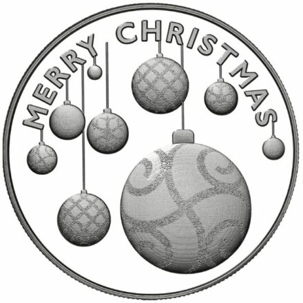 Merry Christmas Ornaments 1 oz Proof Silver Round
