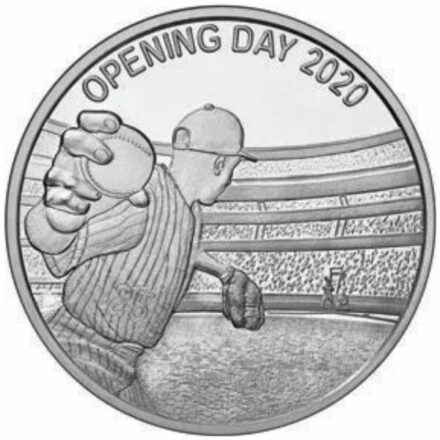Opening Day 2020 1 oz proof Silver Round Obverse